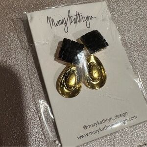 Mary Kathryn Black and Gold Cowboy Earrings